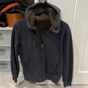 Uniqlo lined zip-up hoodie XS